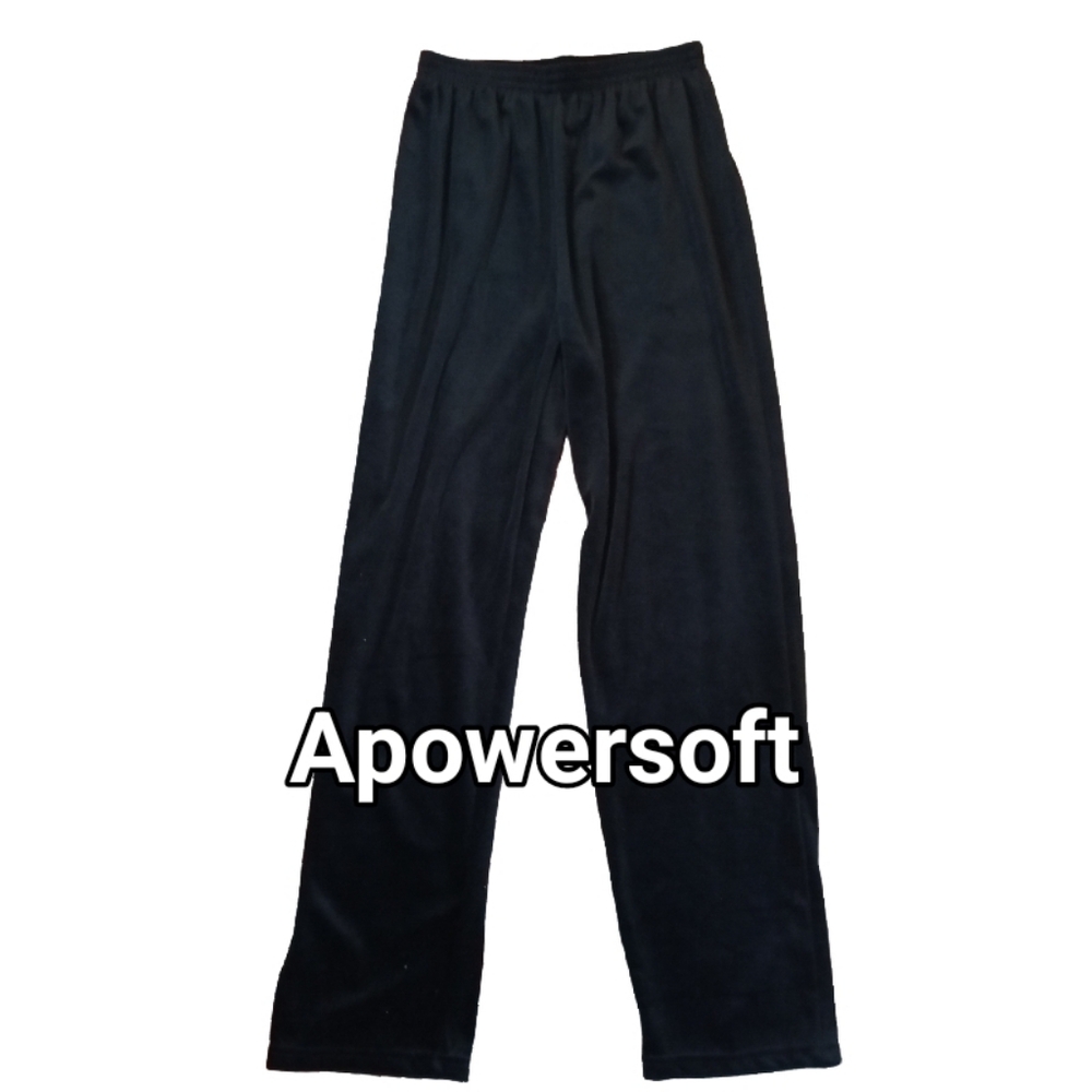 Vintage  Velvet Straight-Leg Elastic-Waist Pants